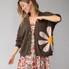 Natural Life Live Happy Cardigan Sweater - Olive Daisy -Natural Life Shop 484A0554 20copy