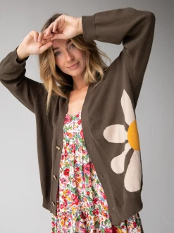 Natural Life Live Happy Cardigan Sweater - Olive Daisy -Natural Life Shop 484A0576 20copy