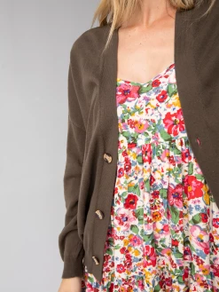 Natural Life Live Happy Cardigan Sweater - Olive Daisy -Natural Life Shop 484A0578 20copy