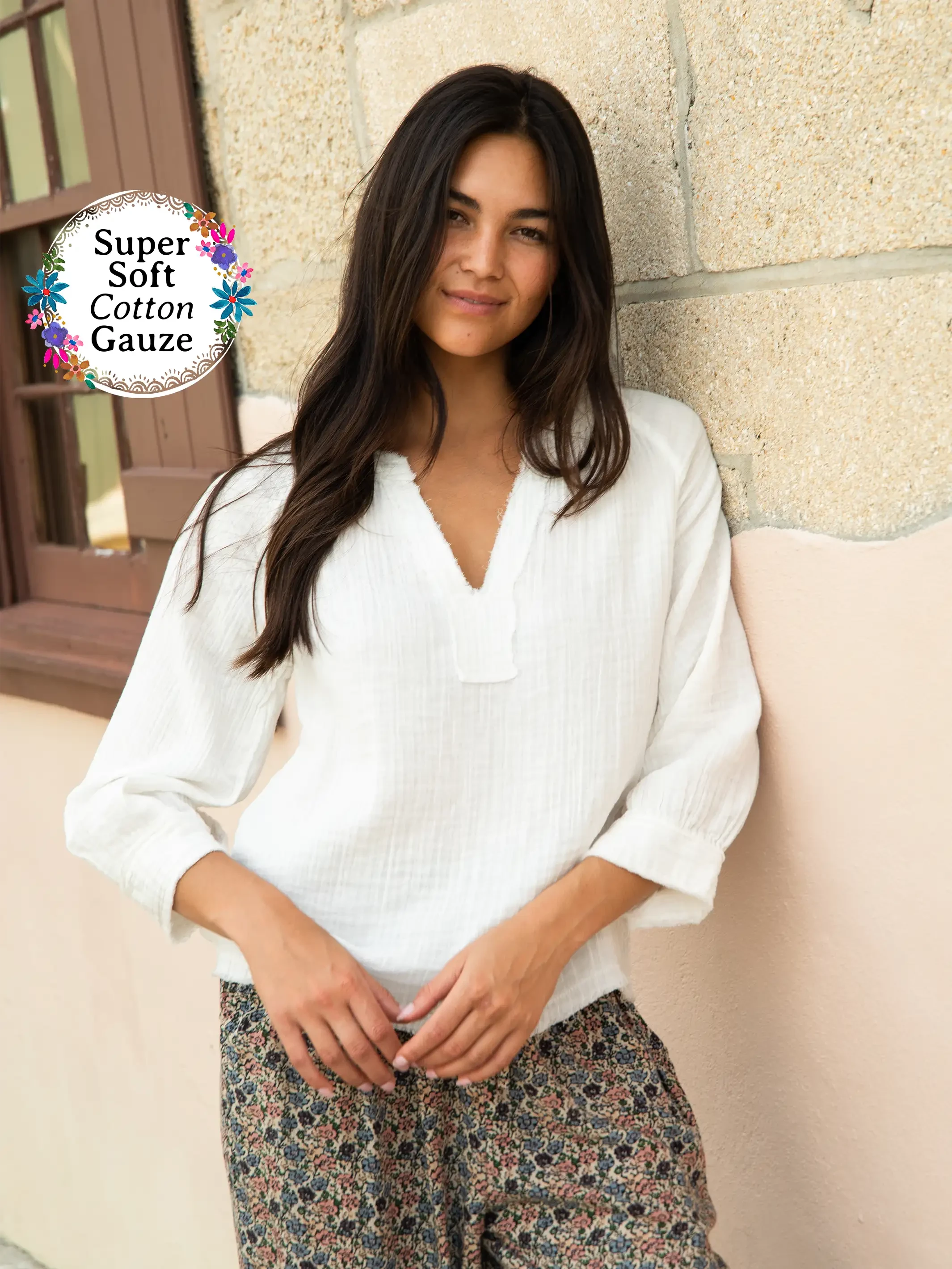 Natural Life Robyn Gauze Top - White 7 Natural Life Robyn Gauze Top - White - Image 5