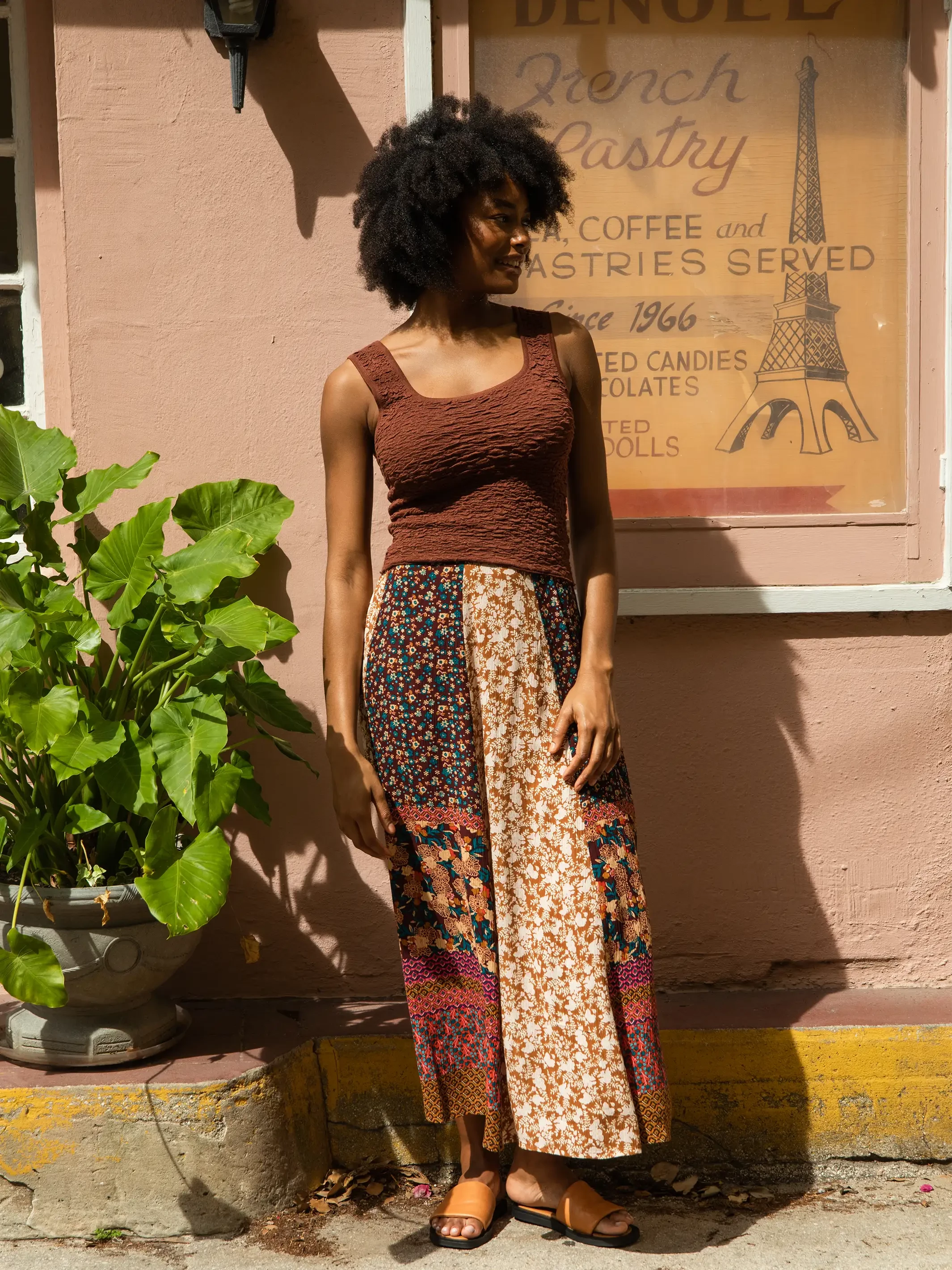 Natural Life Valentina Maxi Skirt - Brown Floral Mix 5 Natural Life Valentina Maxi Skirt - Brown Floral Mix - Image 3