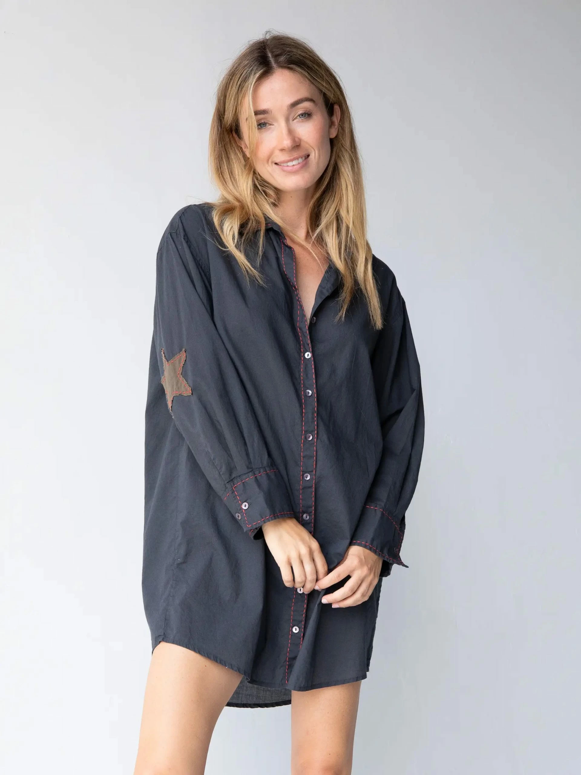 Natural Life Lesli Shirt Dress - Charcoal 3 Natural Life Lesli Shirt Dress - Charcoal