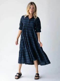 Natural Life Rebecca Tiered Dress - Blue Black Plaid -Natural Life Shop 484A1153 20copy