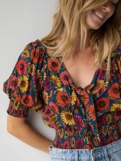 Natural Life Good Vibes Smocked Top - Sunflower 8 Natural Life Good Vibes Smocked Top - Sunflower -Natural Life Shop 484A1454 2