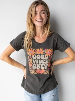 Natural Life Boho Tee Shirt - Good Vibes Only