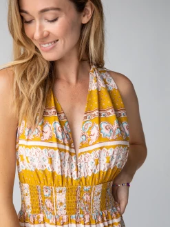 Natural Life Nadia Halter Dress - Mustard Paisley -Natural Life Shop 484A1602 20copy