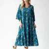 Natural Life Charlotte Midi Dress - Dark Turquoise Cream