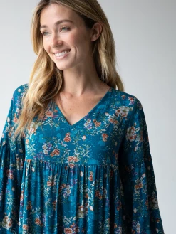 Natural Life Charlotte Midi Dress - Dark Turquoise Cream -Natural Life Shop 484A1693 20copy