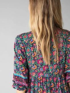 Natural Life Phoebe Maxi Dress - Black Pink Turquoise -Natural Life Shop 484A1697