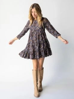 Natural Life Heidi Mini Dress - Navy Paisley -Natural Life Shop 484A2540 20copy