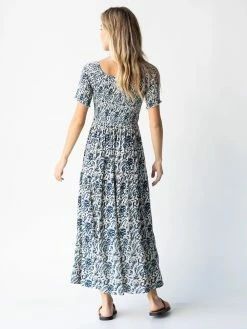 Natural Life Daisy Tiered Midi Dress - Ivory Blue Vines -Natural Life Shop 484A2656 20copy