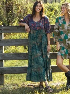 Natural Life Collette Tiered Maxi Dress - Navy Turquoise Floral -Natural Life Shop 484A2914 20copy
