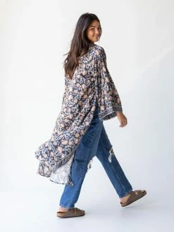 Natural Life Camila Kimono - Charcoal Light Blue Floral -Natural Life Shop 484A4097 20copy