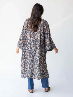 Natural Life Camila Kimono - Charcoal Light Blue Floral -Natural Life Shop 484A4109 20copy