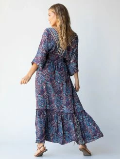 Natural Life Celia Maxi Dress - Cranberry Navy Paisley -Natural Life Shop 484A4404 20copy