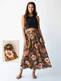 Natural Life Skirt-In-A-Bag - Orange Floral