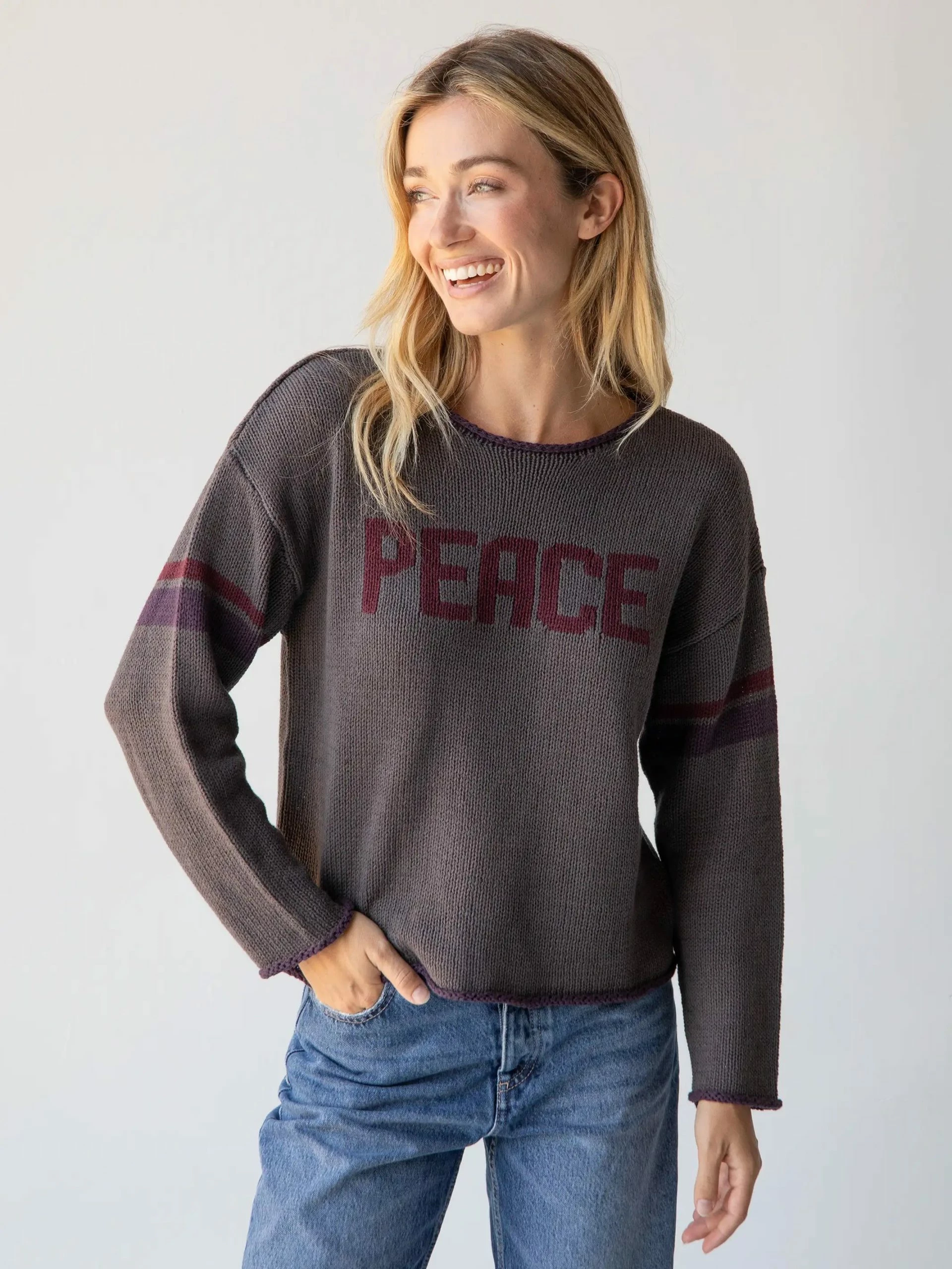 Natural Life Carson Knit Sweater - Peace 3 Natural Life Carson Knit Sweater - Peace