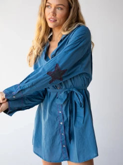 Natural Life Lesli Shirt Dress - Dark Turquoise