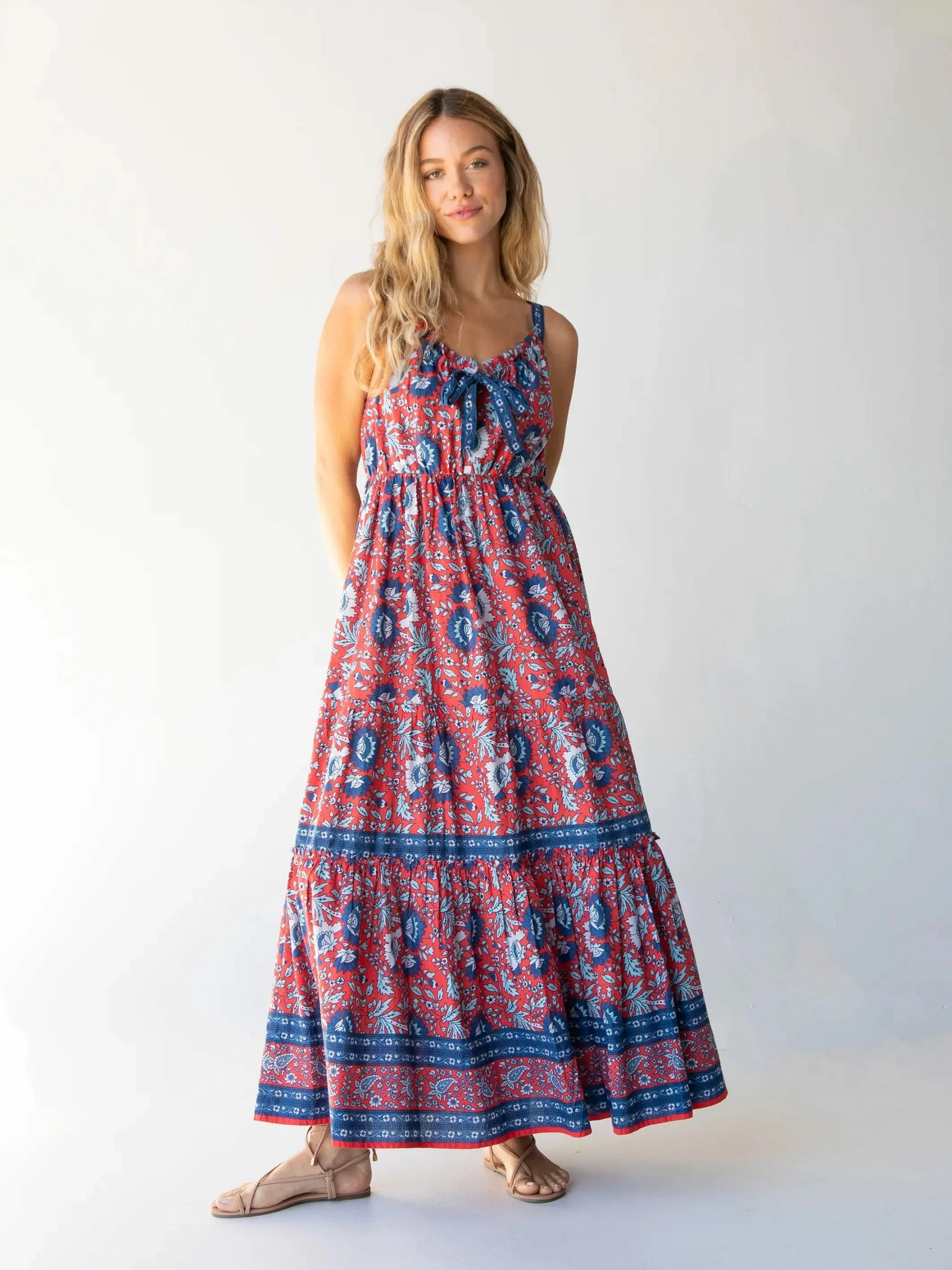 Natural Life Isabella Maxi Dress - Red Blue Floral 3 Natural Life Isabella Maxi Dress - Red Blue Floral