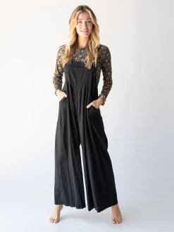 Natural Life Carrington Wide-Leg Jumpsuit - Black