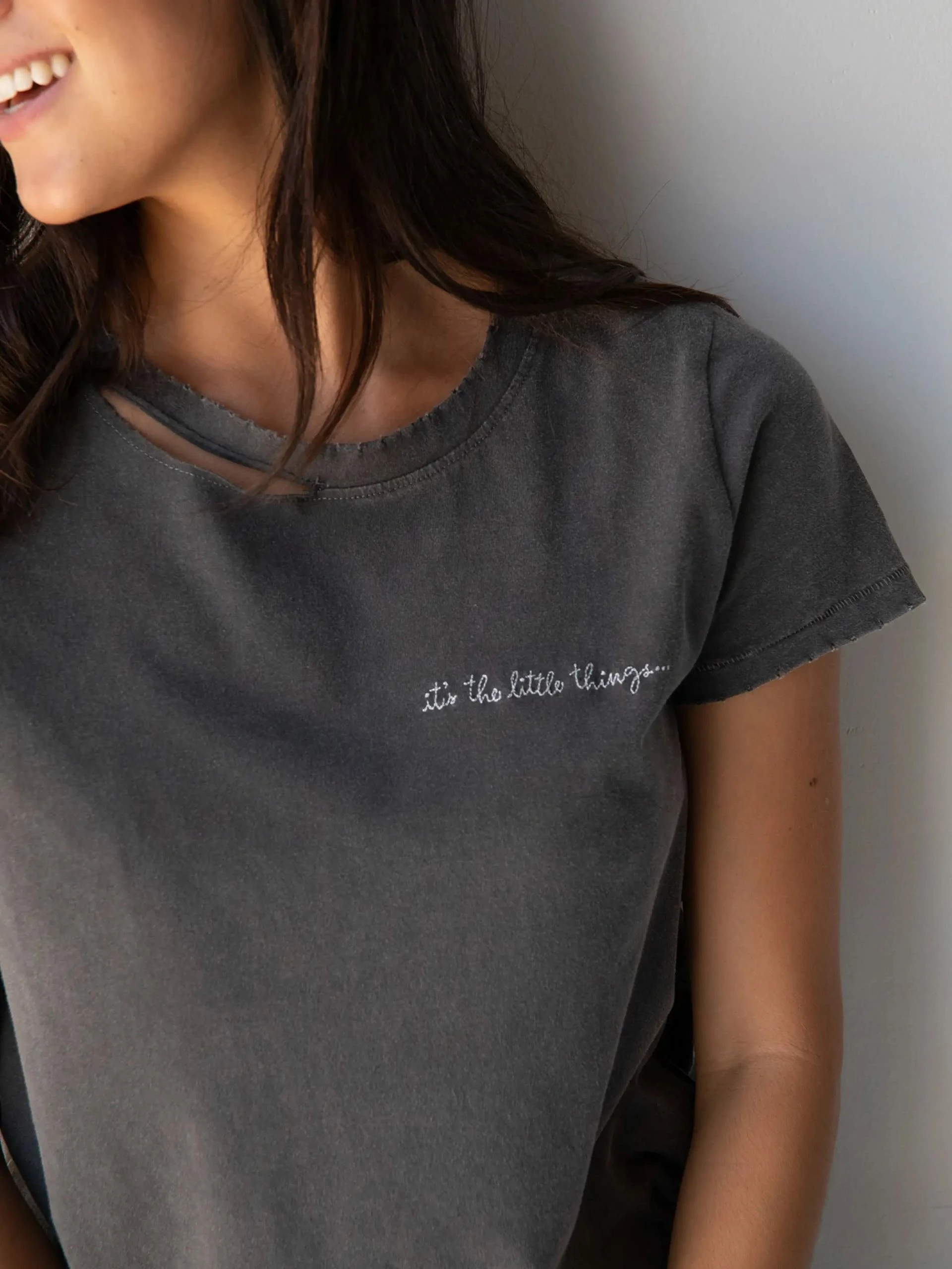 Natural Life Noah Distressed Tee - Charcoal 3 Natural Life Noah Distressed Tee - Charcoal