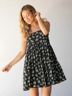 Natural Life Patti Dress - Black Bouquets
