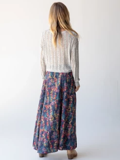 Natural Life Ginger Side-Slit Maxi Skirt - Watercolor Floral -Natural Life Shop 484A5430 20copy