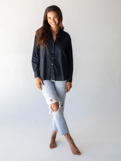 Natural Life Lived In Button Down Shirt - Black -Natural Life Shop 484A6140 20copy