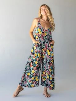 Natural Life Chelsea Jumpsuit - Black Multi Floral