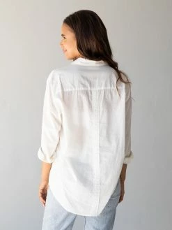 Natural Life Lived In Button Down Shirt - Off White -Natural Life Shop 484A6212