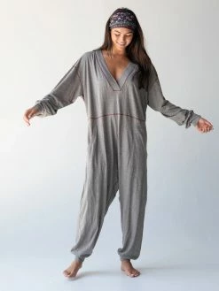 Natural Life Johnnie Cotton Jumpsuit - Charcoal -Natural Life Shop 484A6412 20copy