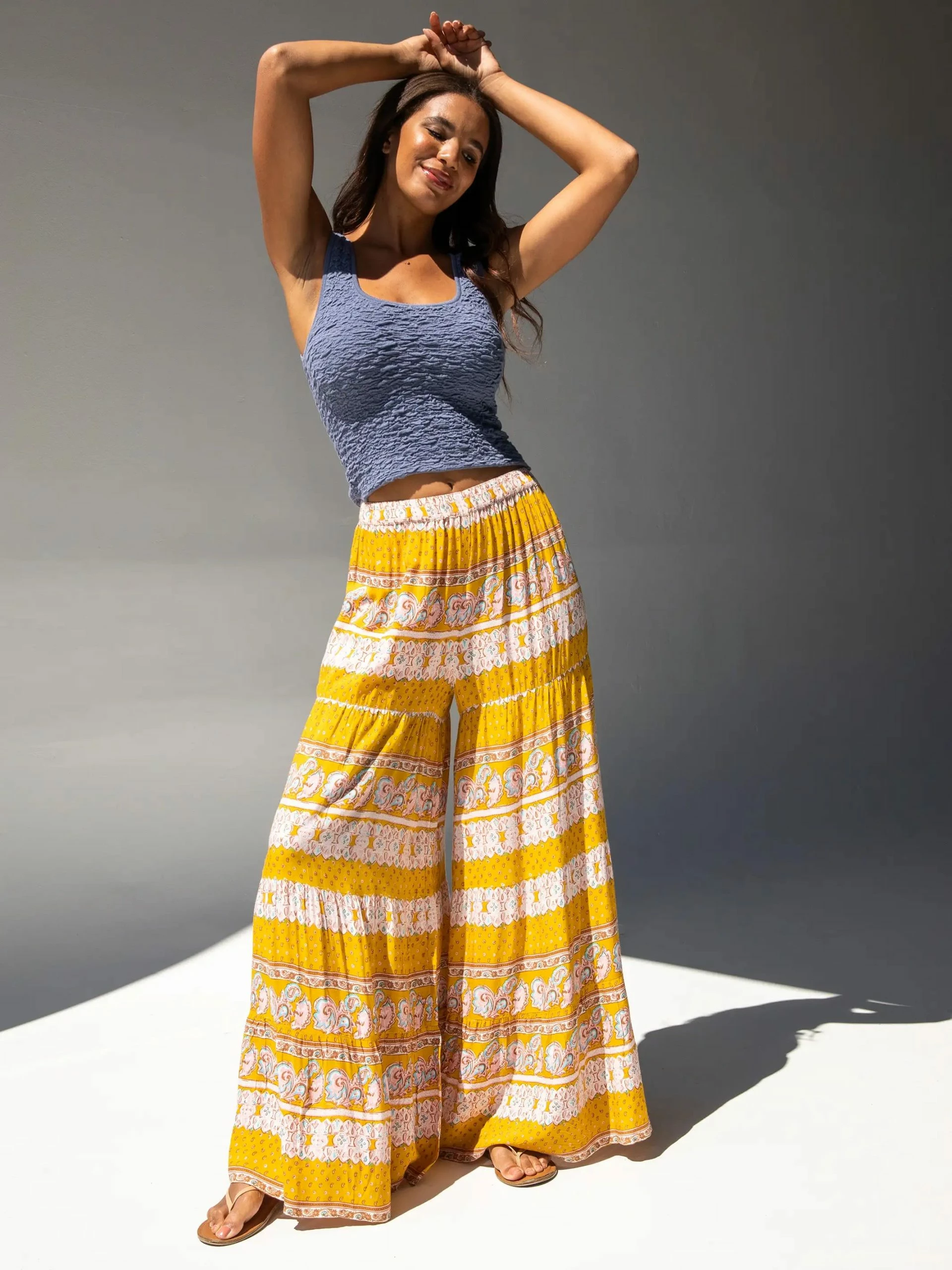 Natural Life Patti Palazzo Pant - Mustard Paisley 4 Natural Life Patti Palazzo Pant - Mustard Paisley - Image 2