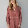 Natural Life Charlie Long Sleeve V-Neck Dress - Rust -Natural Life Shop 484A6463 20copy