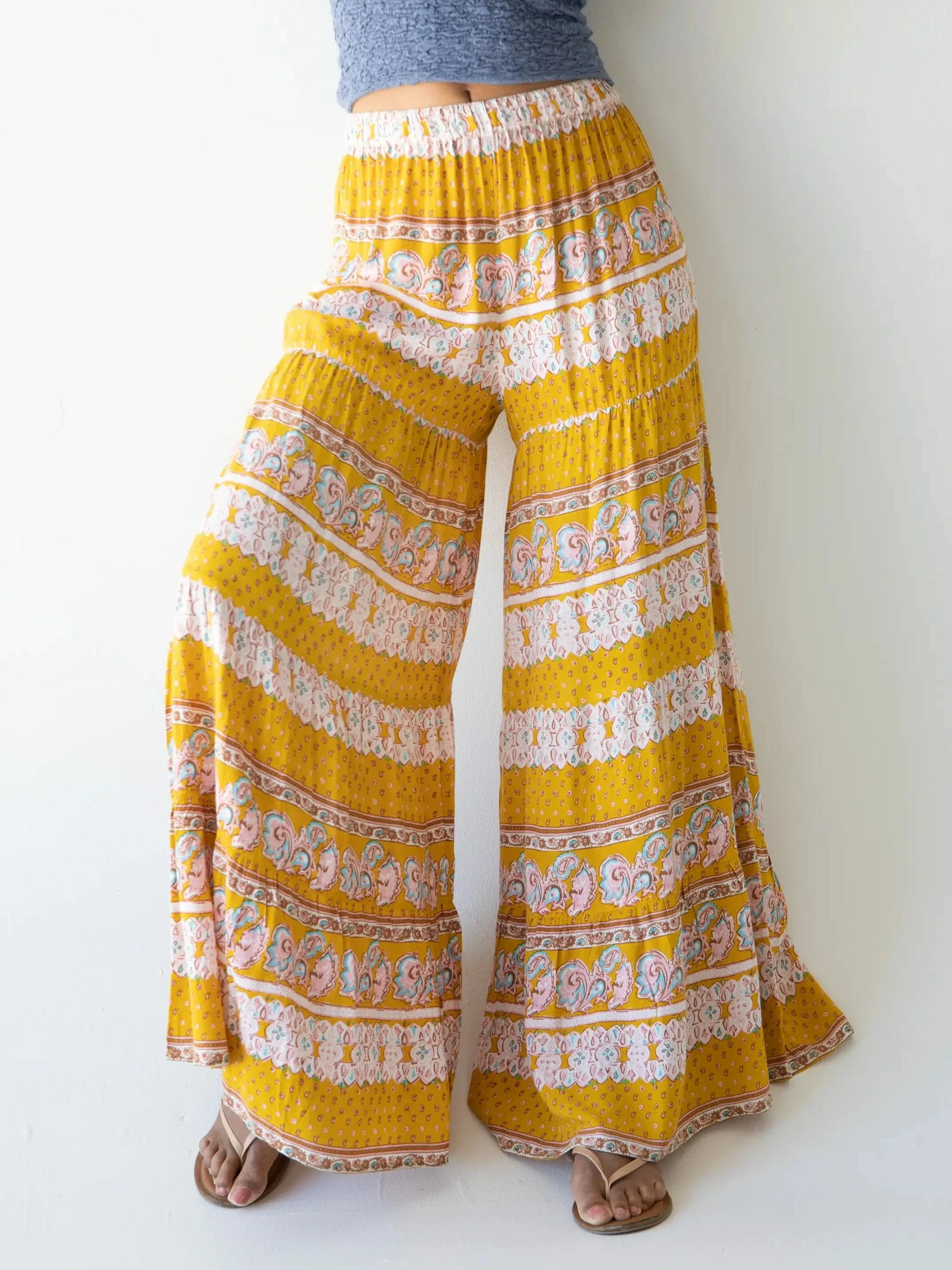 Natural Life Patti Palazzo Pant - Mustard Paisley 3 Natural Life Patti Palazzo Pant - Mustard Paisley