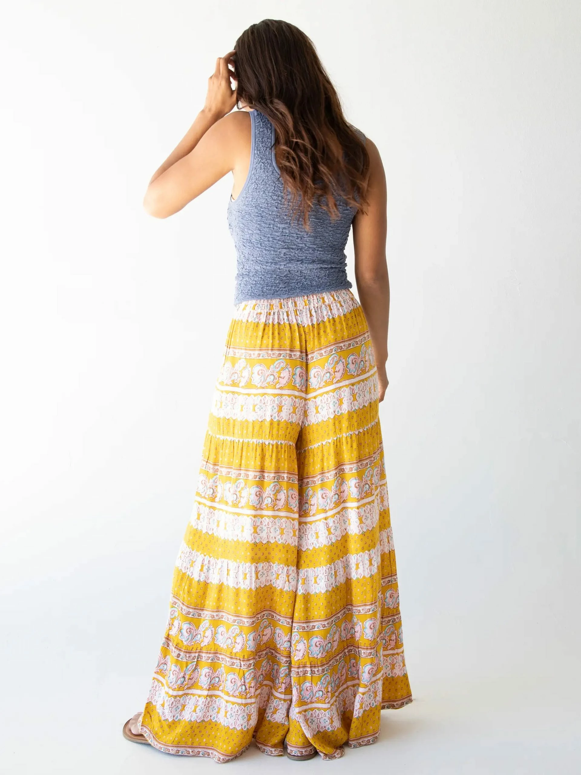 Natural Life Patti Palazzo Pant - Mustard Paisley 6 Natural Life Patti Palazzo Pant - Mustard Paisley - Image 4