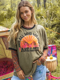 Natural Life Ringer Oversized Tee Shirt - Wander