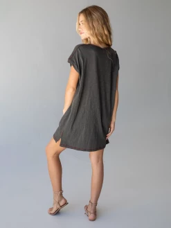Natural Life Frankie Knit Tee Shirt Dress - Charcoal -Natural Life Shop 484A6915