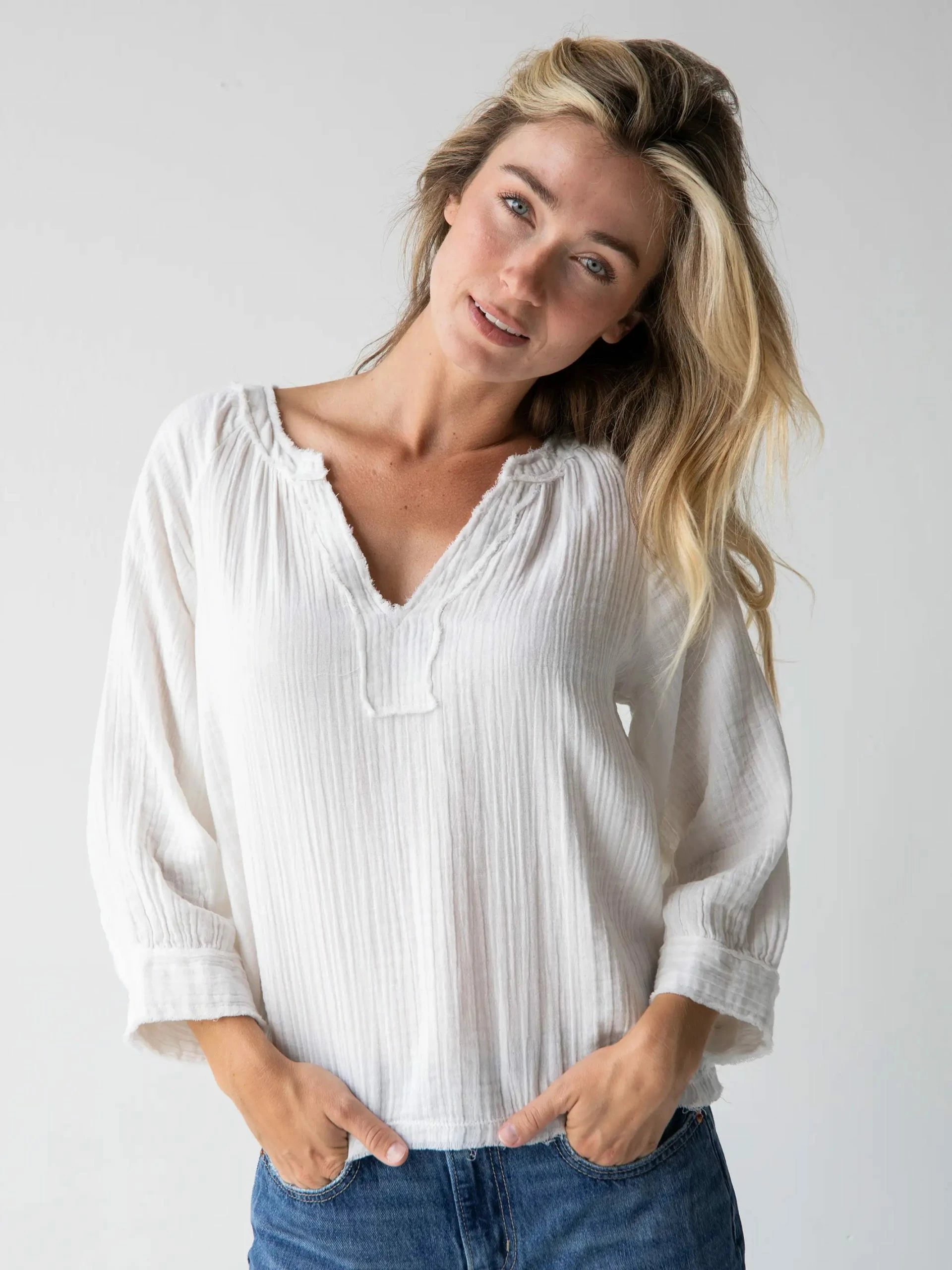 Natural Life Robyn Gauze Top - White 4 Natural Life Robyn Gauze Top - White - Image 2