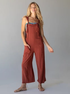 Natural Life Carly Wide-Leg Jumpsuit - Rust