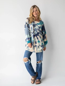 Natural Life Taylor Oversized Sweater - Blue Tie-Dye -Natural Life Shop 484A7227 20copy
