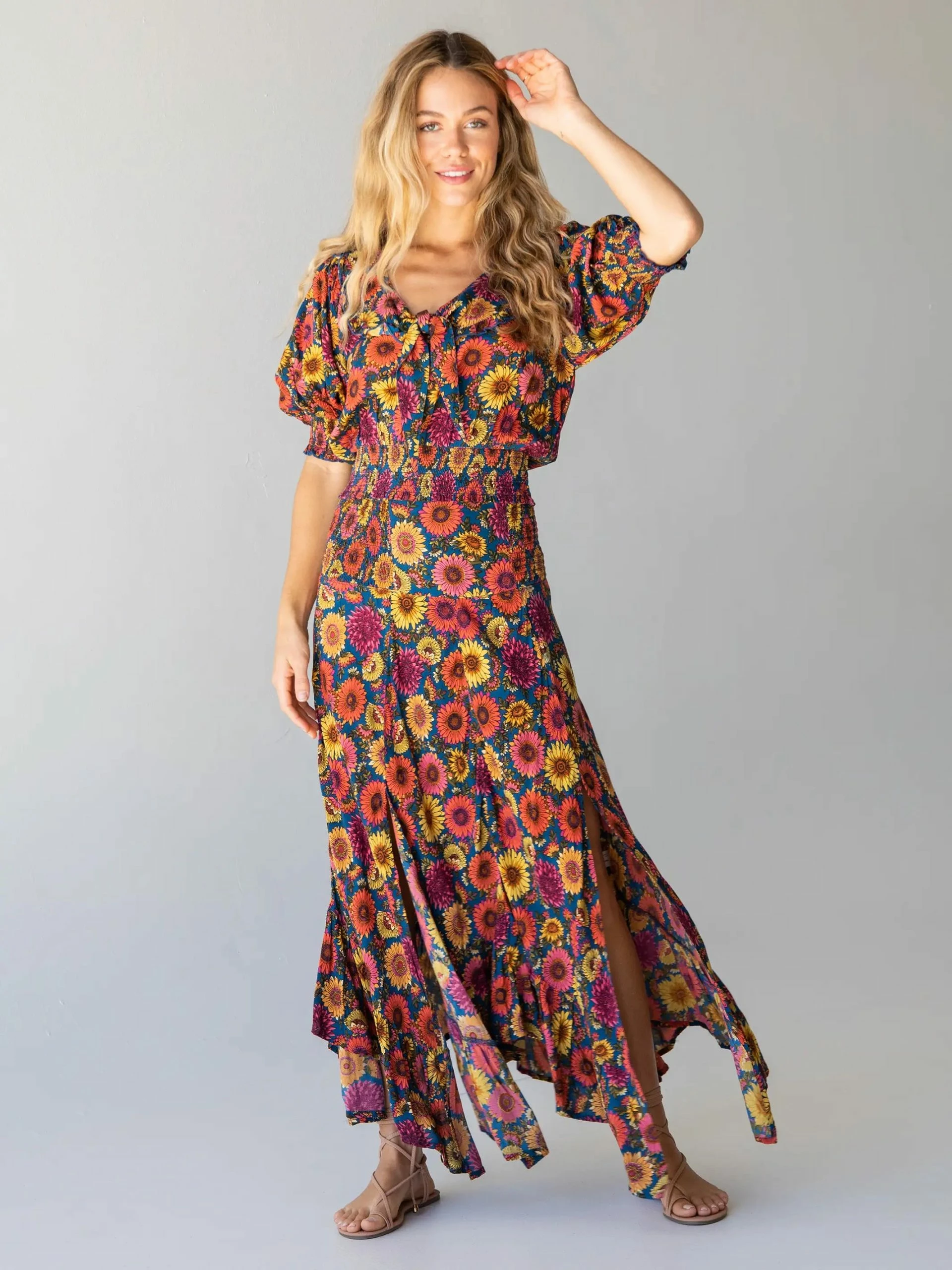 Natural Life Good Vibes Smocked Top - Sunflower 4 Natural Life Good Vibes Smocked Top - Sunflower - Image 2