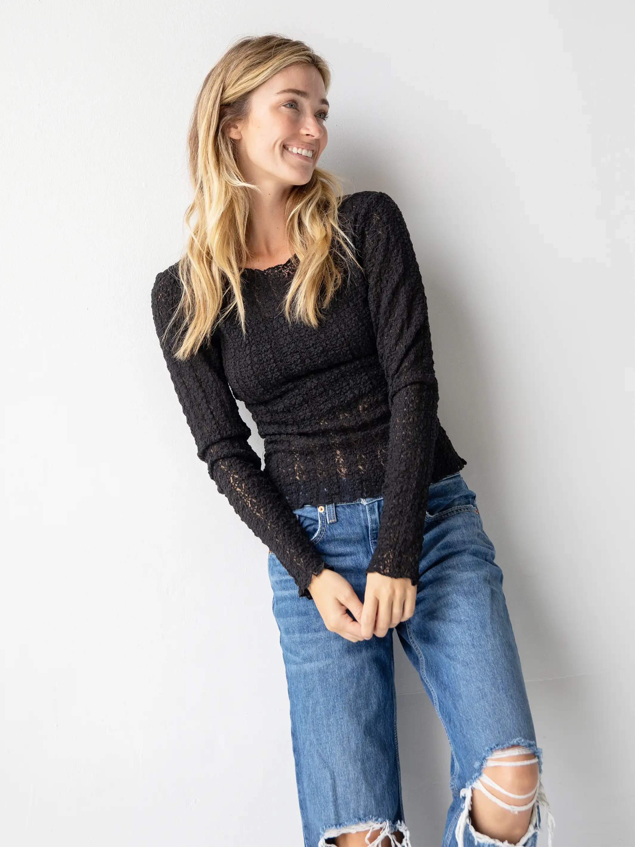 Natural Life Lace Layering Top - Black 5 Natural Life Lace Layering Top - Black - Image 3