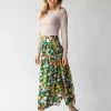 Natural Life Addie Midi Skirt - Green Yellow Daffodil -Natural Life Shop 484A7559