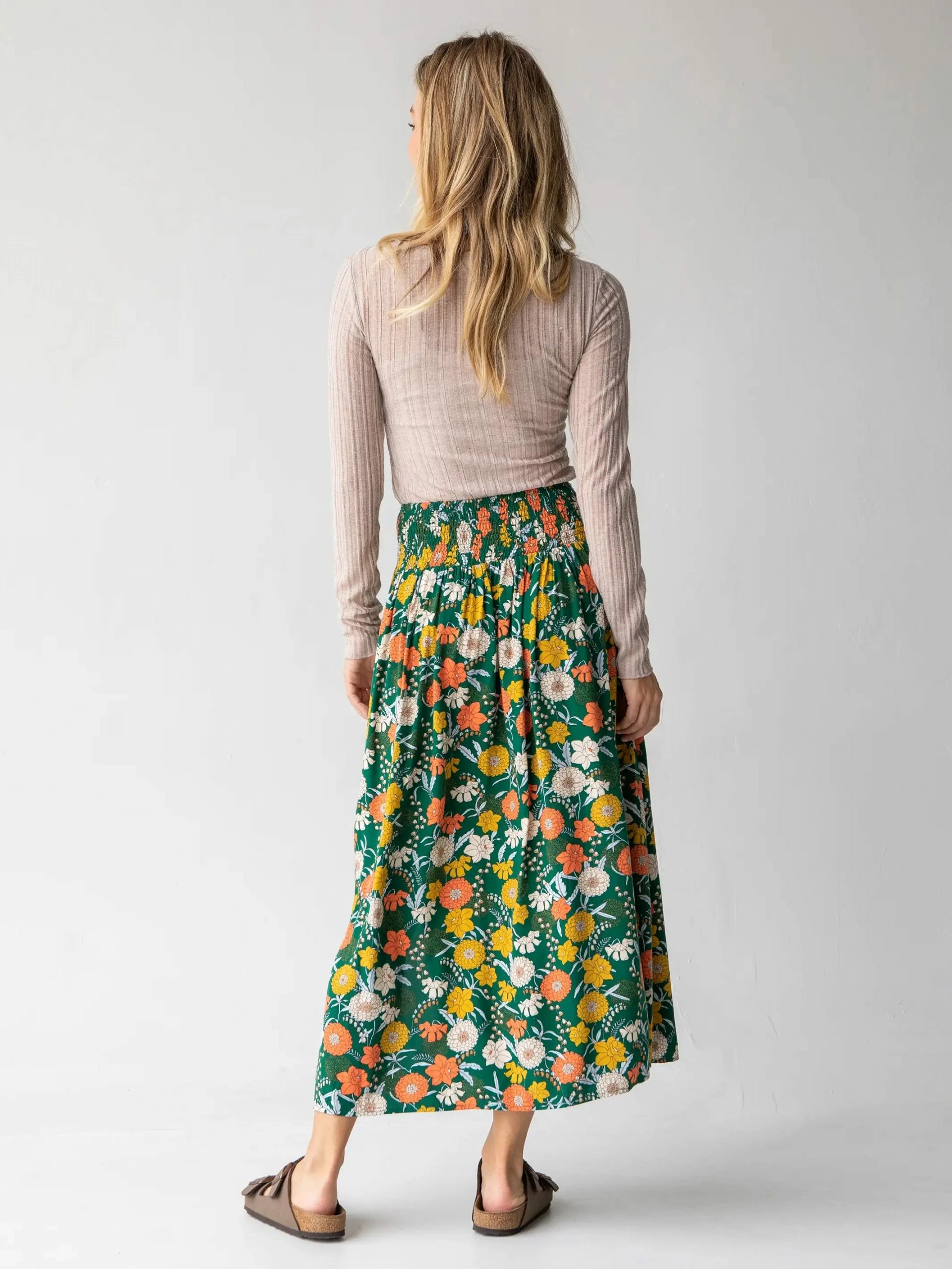 Natural Life Addie Midi Skirt - Green Yellow Daffodil 5 Natural Life Addie Midi Skirt - Green Yellow Daffodil - Image 3