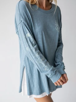 Natural Life Doodle Tee - Light Blue