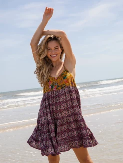 Natural Life Cleo Tiered Dress - Mixed Medallion Print