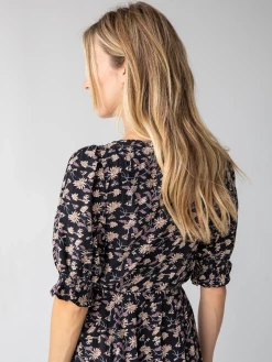 Natural Life Sophia Wrap Midi Dress - Tan Grey Leaf -Natural Life Shop 484A7803 20copy