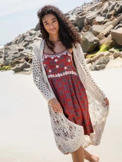 Natural Life Embroidered Sara Dress - Red Wreath