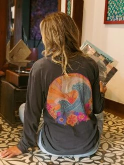 Natural Life Long Sleeve Comfy Tee Shirt - Waves