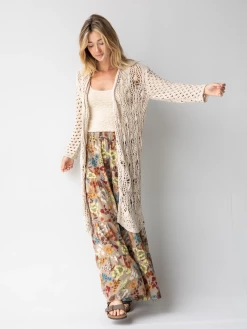 Natural Life Patti Palazzo Pant - Tan Cream Floral -Natural Life Shop 484A8137 20copy